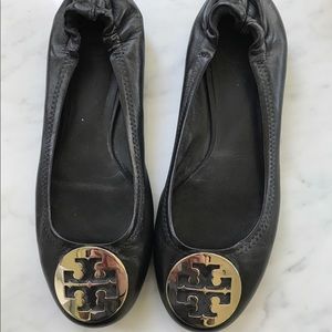 Tory Burch Black/silver Reva flats!!!